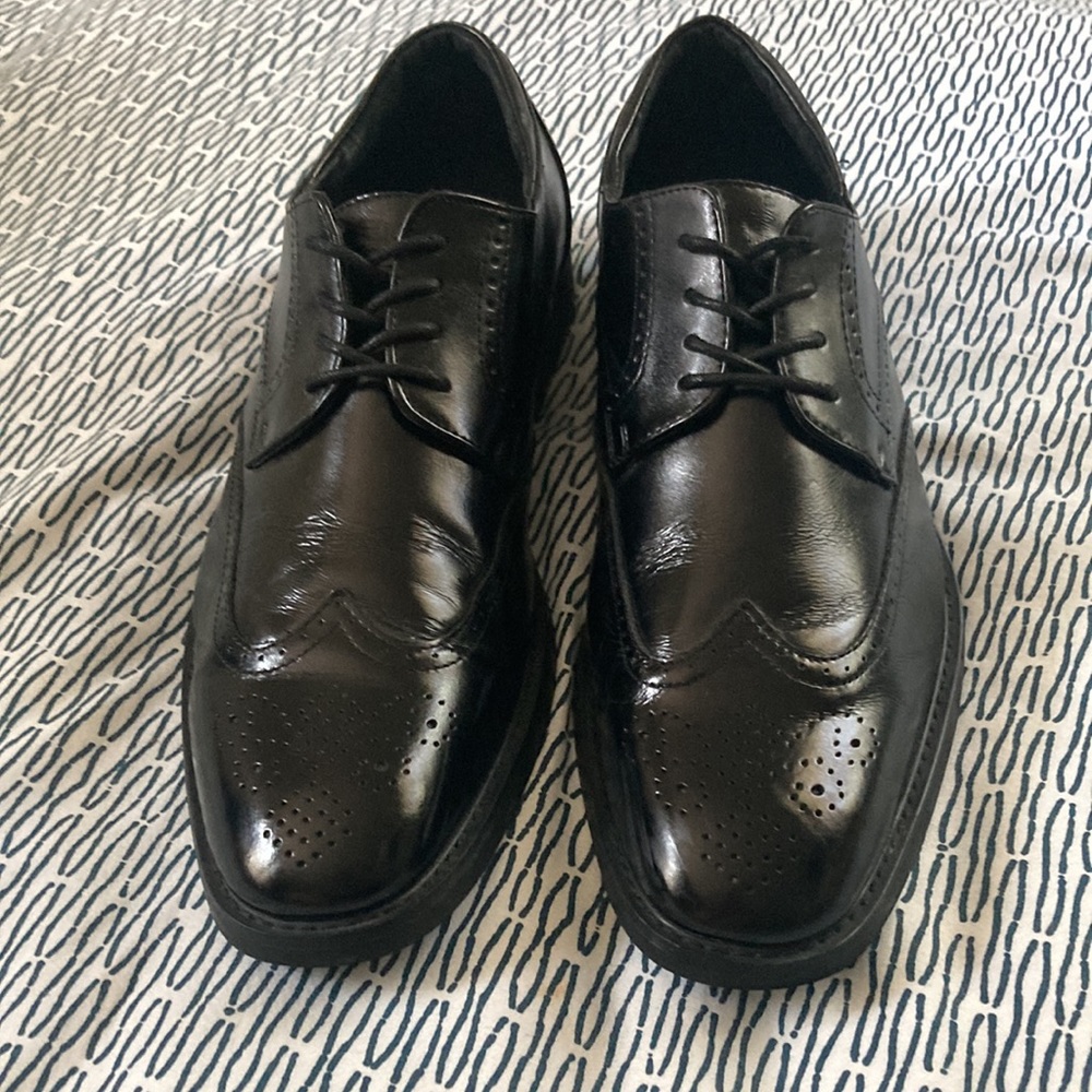 Joseph Abound Men's Black Leather Wingtip Lace-Up Oxford Dress Shoes Size 13D